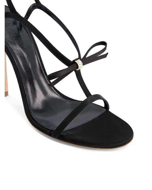 Giambattista Valli Black 90mm Bow-embellished Satin Sandals