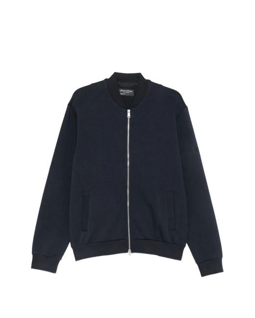 Marc O' Polo Blue Ribbed-Trim Zip-Up Sweatshirt for men