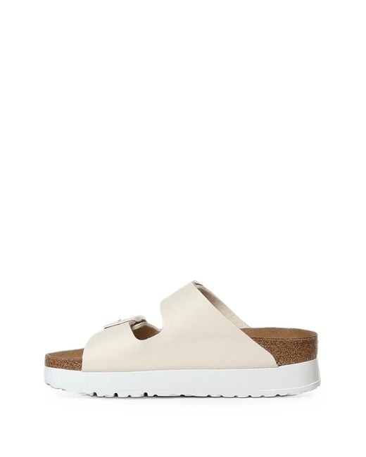 Birkenstock White Arizona Flex Platform Sandals