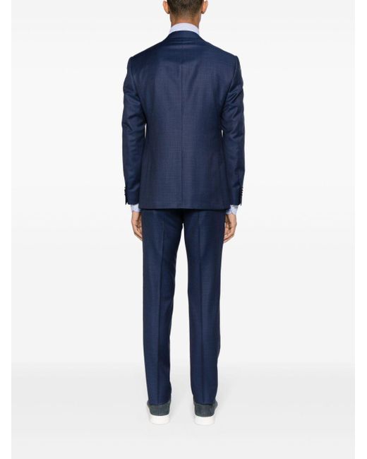 Corneliani Blue Single-breasted Virgin-wool Suit for men