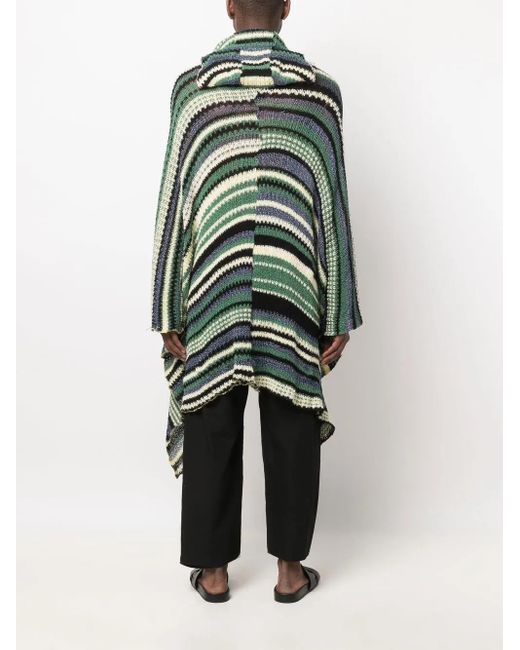 VITELLI Green Butterfly Knit Longline Poncho for men