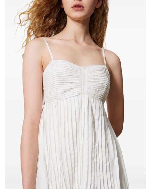 Twinset White Pleated Maxi Dress