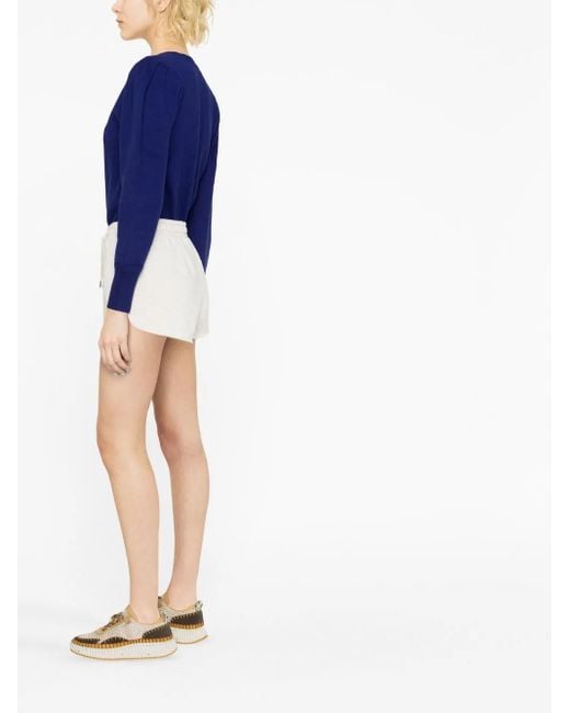 Isabel Marant White Mifa Logo-Print Track Shorts