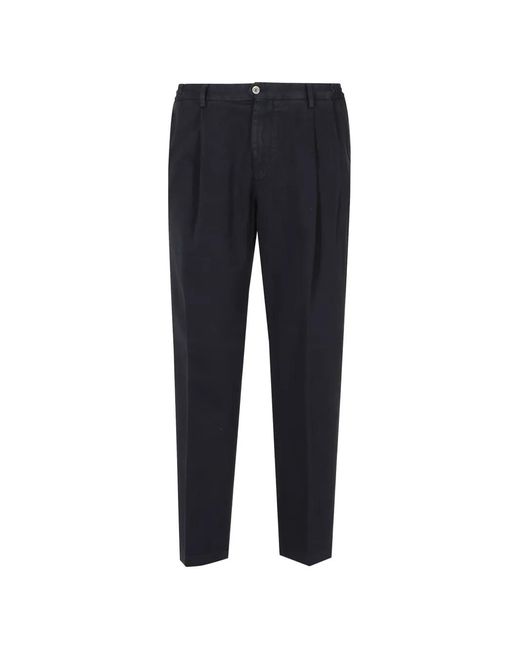 Briglia 1949 Blue Courmayeur Pleated Cotton Trousers for men