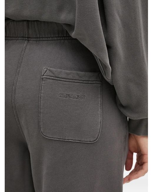 Carhartt Gray Embroidered-Logo Trousers