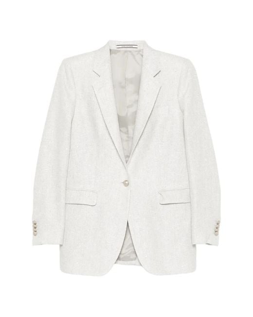 Tagliatore White Buttoned Blazer
