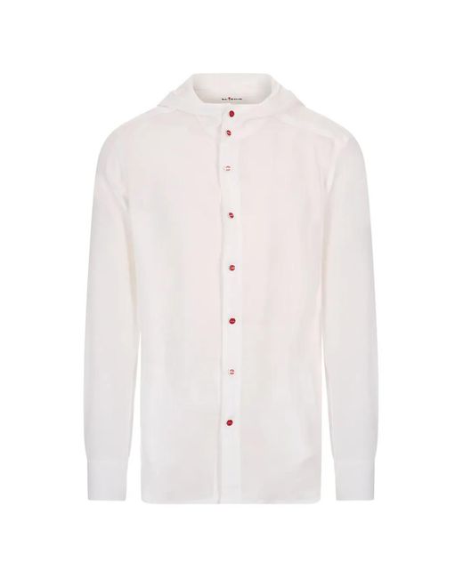 Kiton White Marianus Hooded Shirt for men