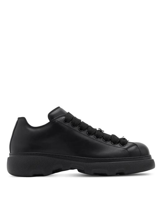 Burberry Black Ranger Barbed-Wire Leather Sneakers, Brand Size 39 Us for men