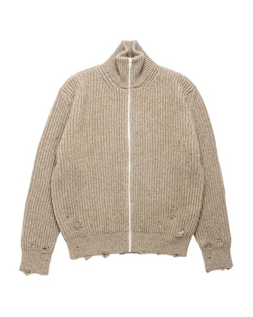 MM6 by Maison Margiela Natural Cardigan With Elbow Patches for men