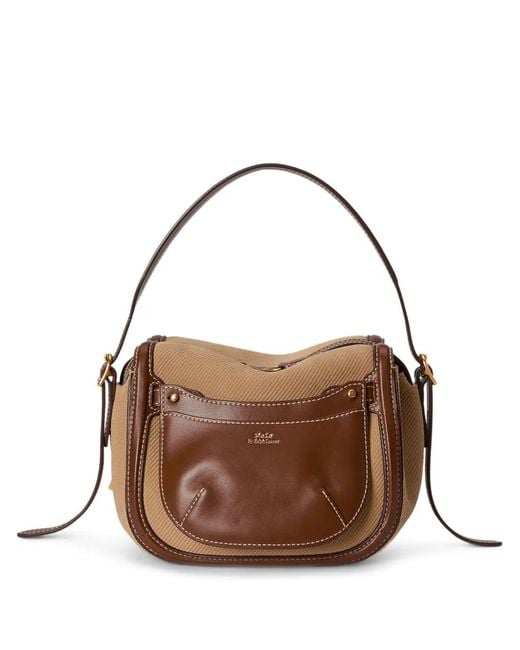 Polo Ralph Lauren Brown Sac À Bandoulière À Empiècements