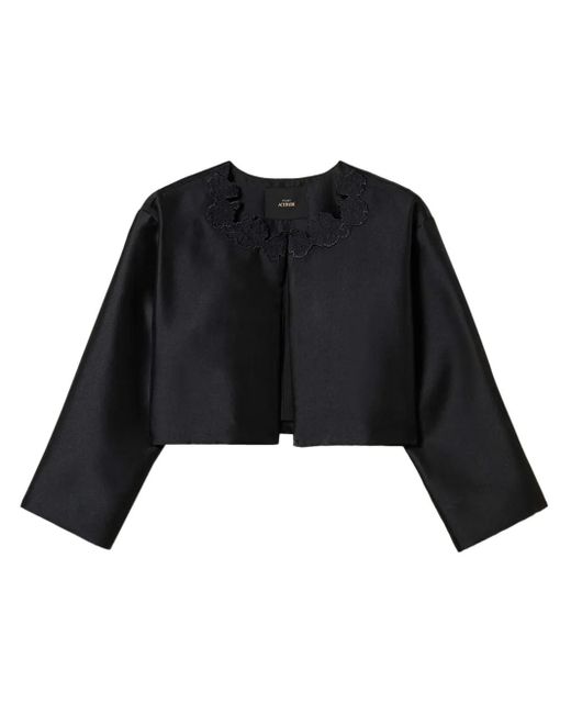 Twinset Black Broderie Anglaise Twill Jacket