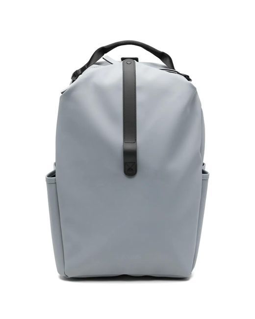 Rains Gray Clip Front Matte Backpack