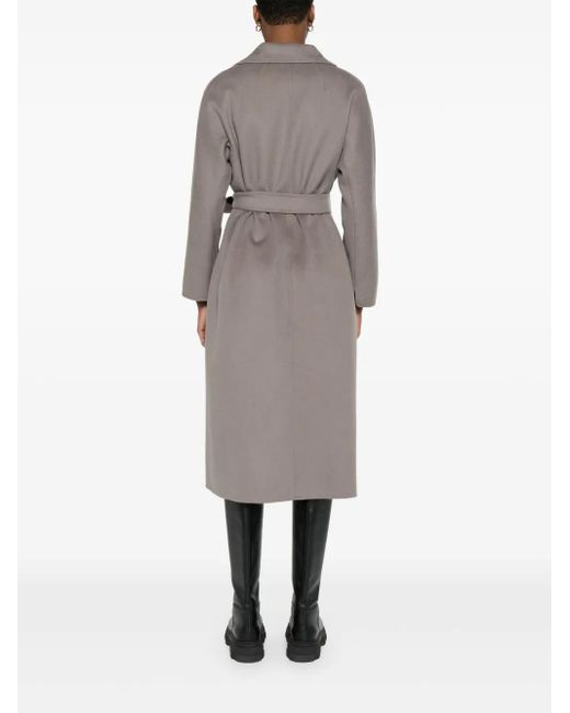 Abrigo De Lana Virgen Con Botones Max Mara de color Gray