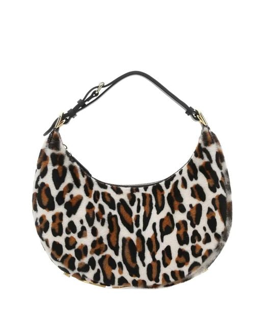 Fendi White Small Graphy Leopard-Print Shoulder Bag