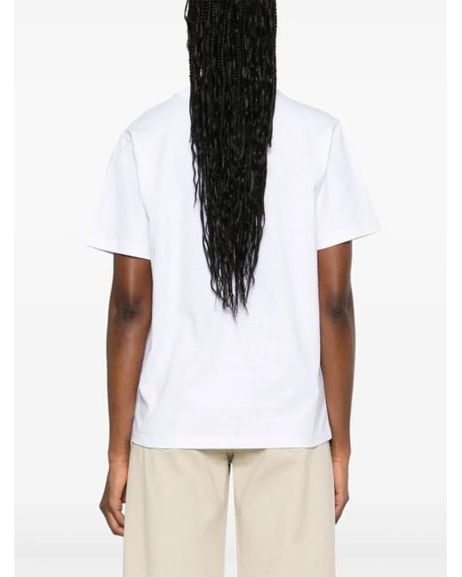 Coperni White Classic Fit Cotton T-Shirt With Subtle Logo