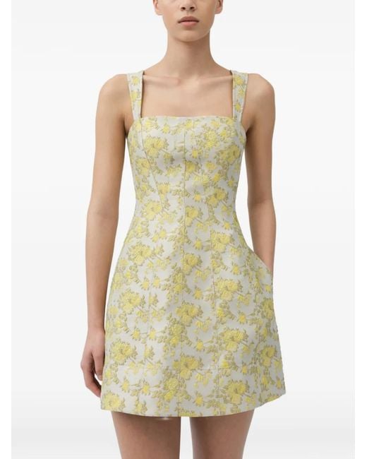 Jonathan Simkhai Green Lydia Floral-Jacquard Mini Dress