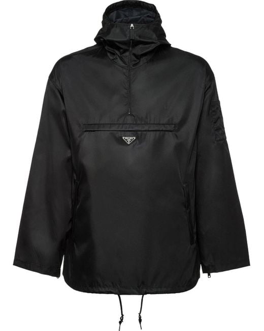 Prada Black Nylon Gabardine Anorak Jacket for men