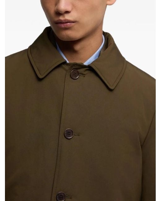 Aspesi Brown Button-Fastening Spread-Collar Coat for men