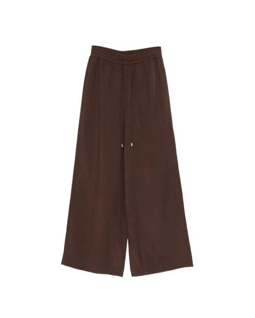 Liu Jo Brown Drawstring Back Pocket Wide-Leg Pants