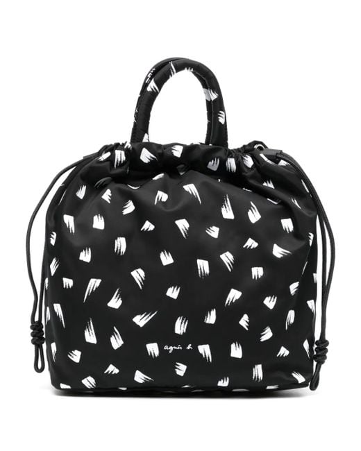 Agnes B. Black Printed Backpack for men