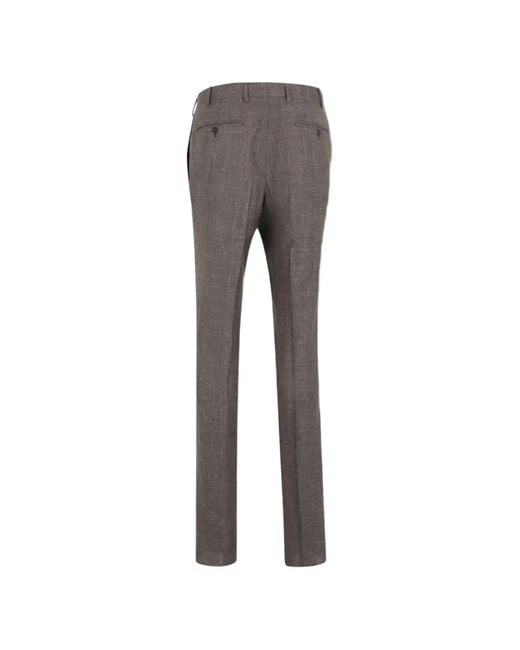 Canali Gray Checked Button Suit for men