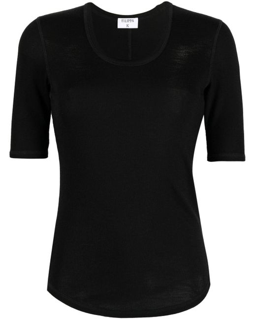 Filippa K Black Stretch Short-sleeve T-shirt