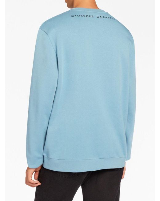 Giuseppe Zanotti Blue Hostap Cotton Sweatshirt for men