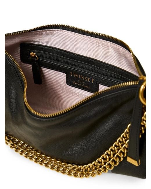 Twinset Black Leather Bag With Tassel