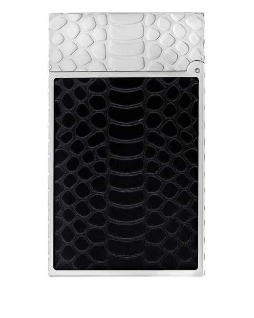 S T Dupont Black Ligne 2 Snakeskin-Pattern Lighter (6.2Cm X 3.7Cm)