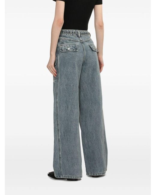 3.1 Phillip Lim Blue Belted Wide-Leg Jeans