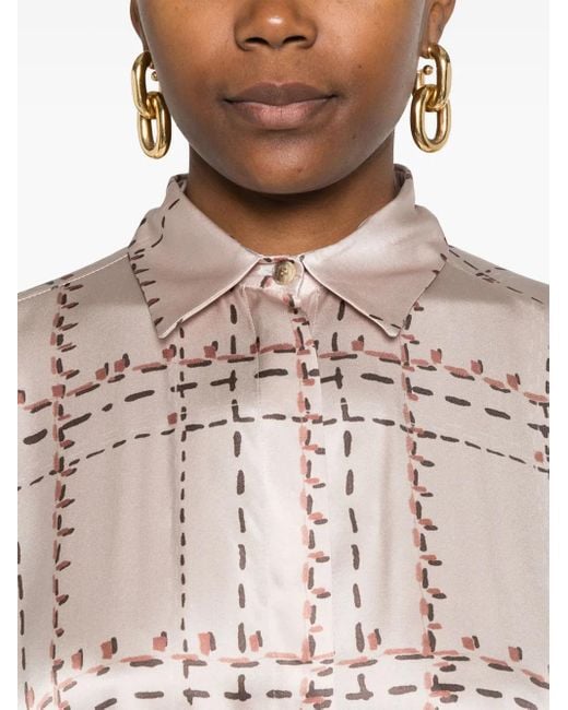 Kiton Pink Printed Silk Shirt Dress