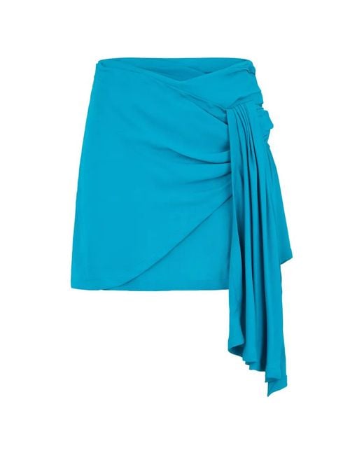 Alberta Ferretti Gedrapeerde Mini-Rok in het Blue