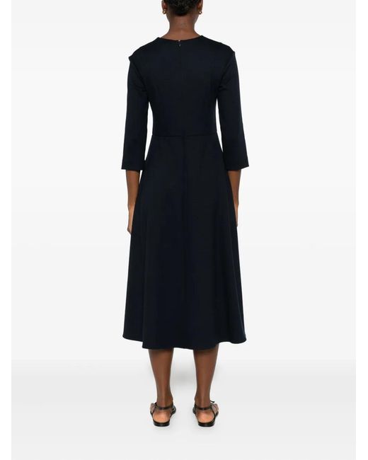 Max Mara Black Three-Quarter Sleeve Flared Dress