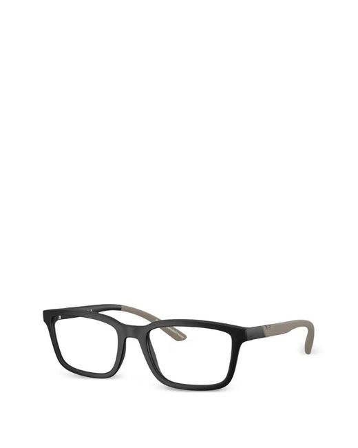 Emporio Armani Black Rectangle-Frame Glasses for men