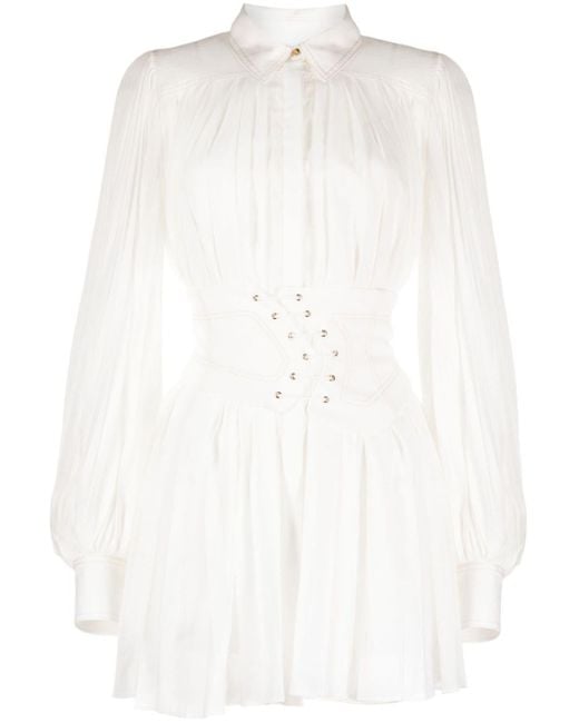 Acler White Airlie Pleated Dress