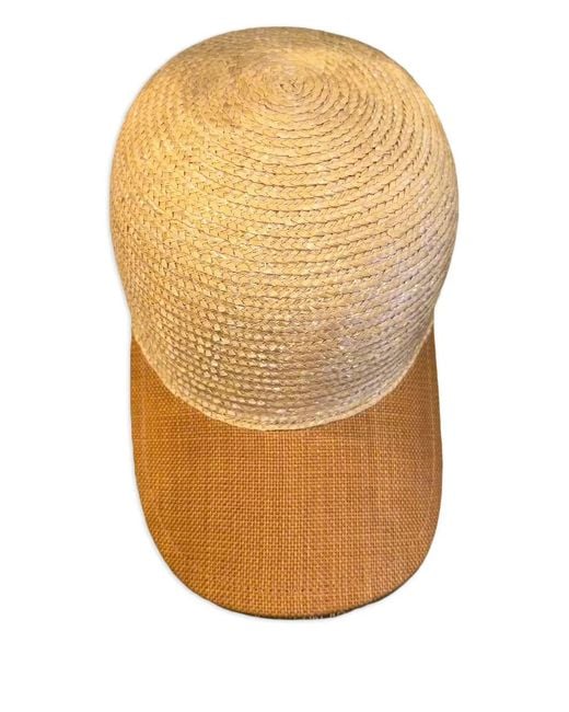 Eleventy Natural Straw Visor Cap for men