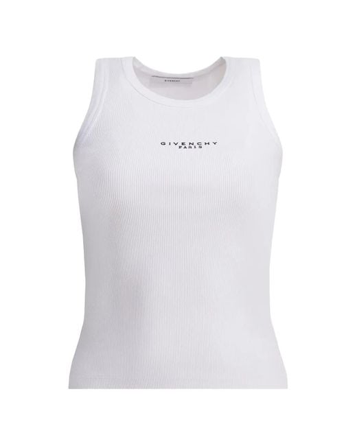Givenchy White Logo-Print Tank Top