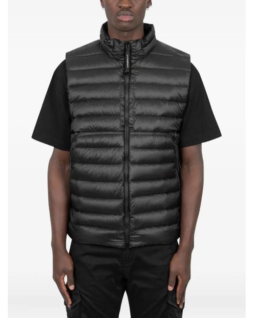 C P Company Gesteppte Weste mit Linsen-Detail in Black für Herren