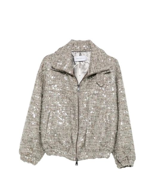 SIMONA CORSELLINI Gray Sequin-Embellished Jacket