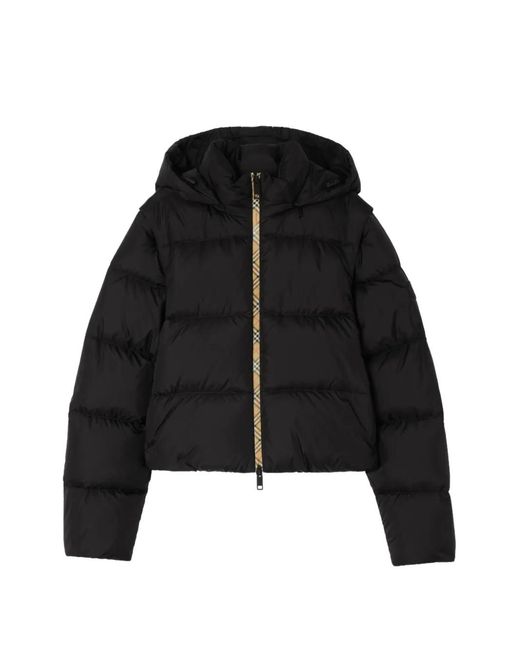 Burberry Black Check-Detail Puffer Jacket