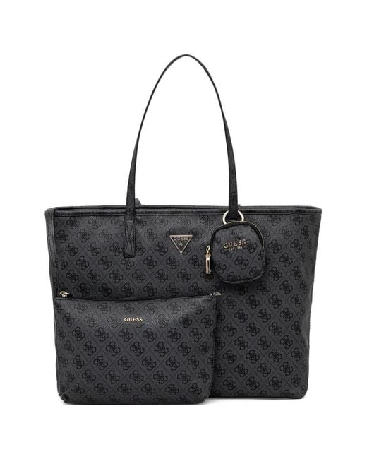 Borsa Tote Con Monogramma di Guess in Black