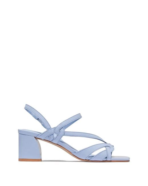 Bernardo Blue Gyoda Square-Toe Strappy Sandals