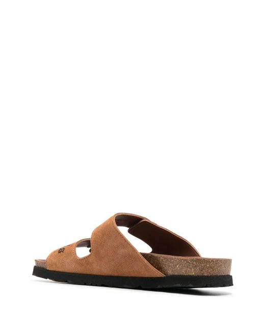 Palm Angels Brown Leather Sandals for men