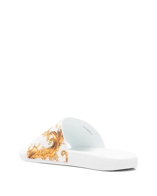 Versace Jeans Couture Metallic Printed Slides