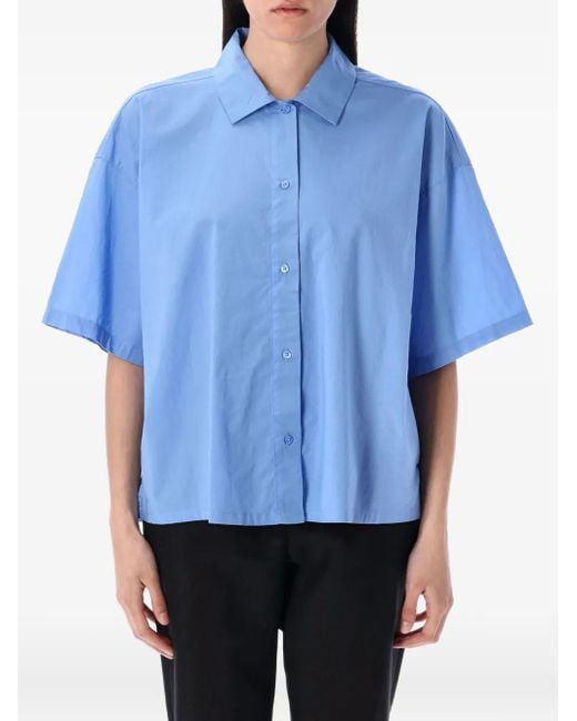 Calvin Klein Blue Short-Sleeve Button-Up Shirt
