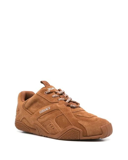 Versace Brown Galaxia Suede Sneakers