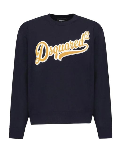 DSquared² Blue Logo-Detail Sweatshirt for men