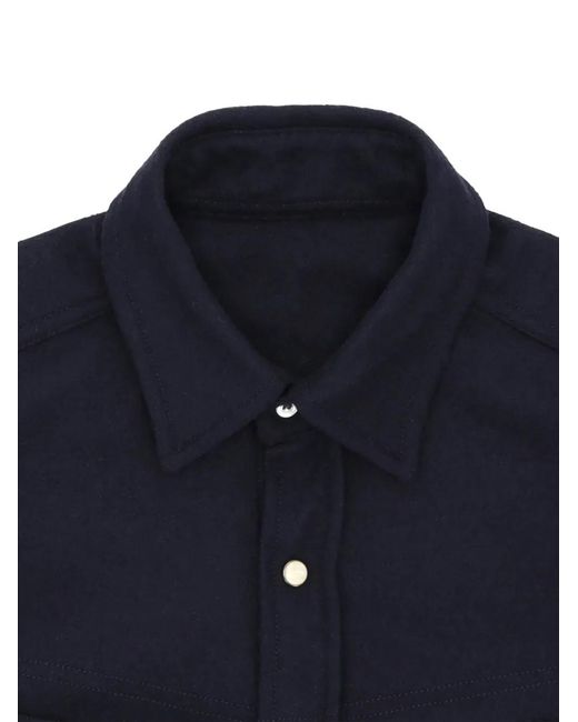 Fortela Blue Pasadena Contrast-Stitching Shirt for men