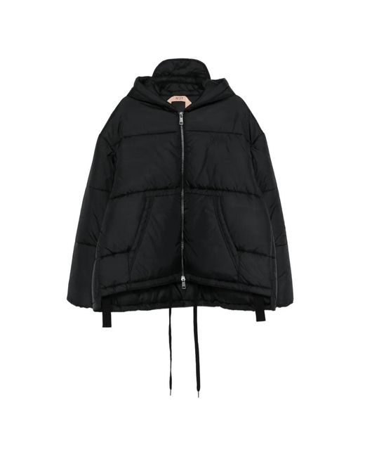 N°21 Black Hooded Puffer Jacket