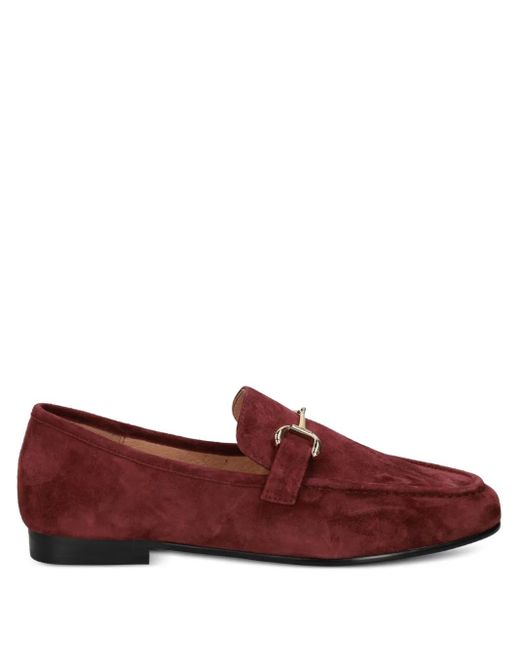 Bibi Lou Red Buckle-Detail Loafers